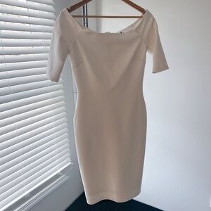 Lulu's Cream Off-Shoulder Dress